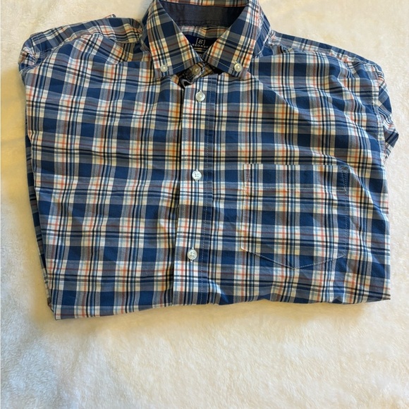 Men's Large George Classic fit Blue and red Plaid Shirt - Picture 2 of 7